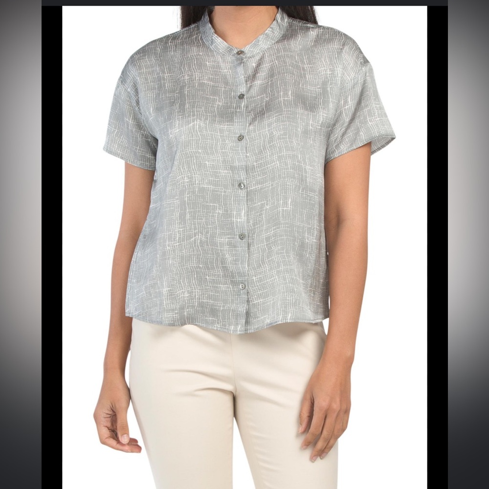 Eileen Fisher Silk Cotton Blend Blouse size XS
